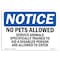 Signmission Sign, 12" H, Plastic, NOTICE No Pets Service Animals Allowed Sign, Landscape, 1218-L-16171 OS-NS-P-1218-L-16171 - alternate 1